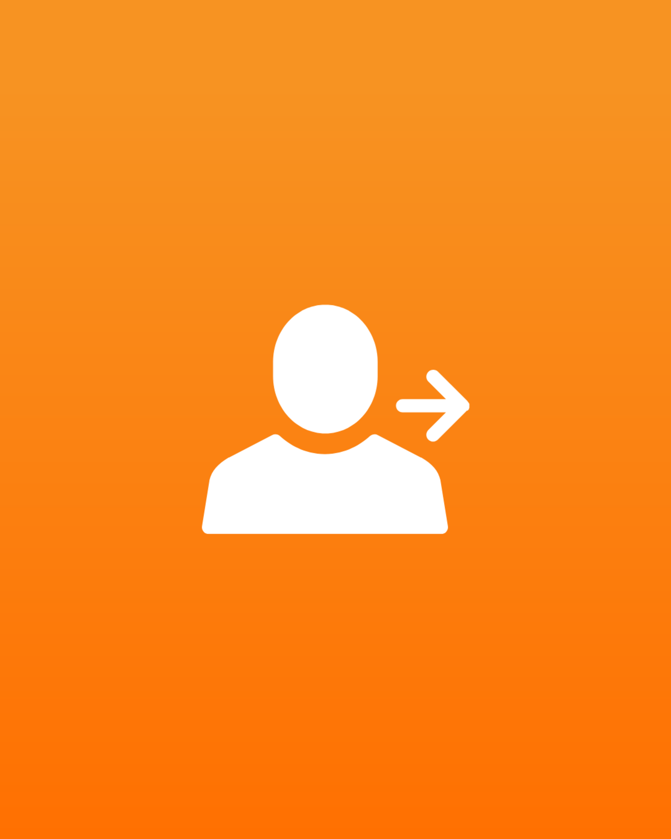 stylized icons of a person and of an arrow pointing to the right