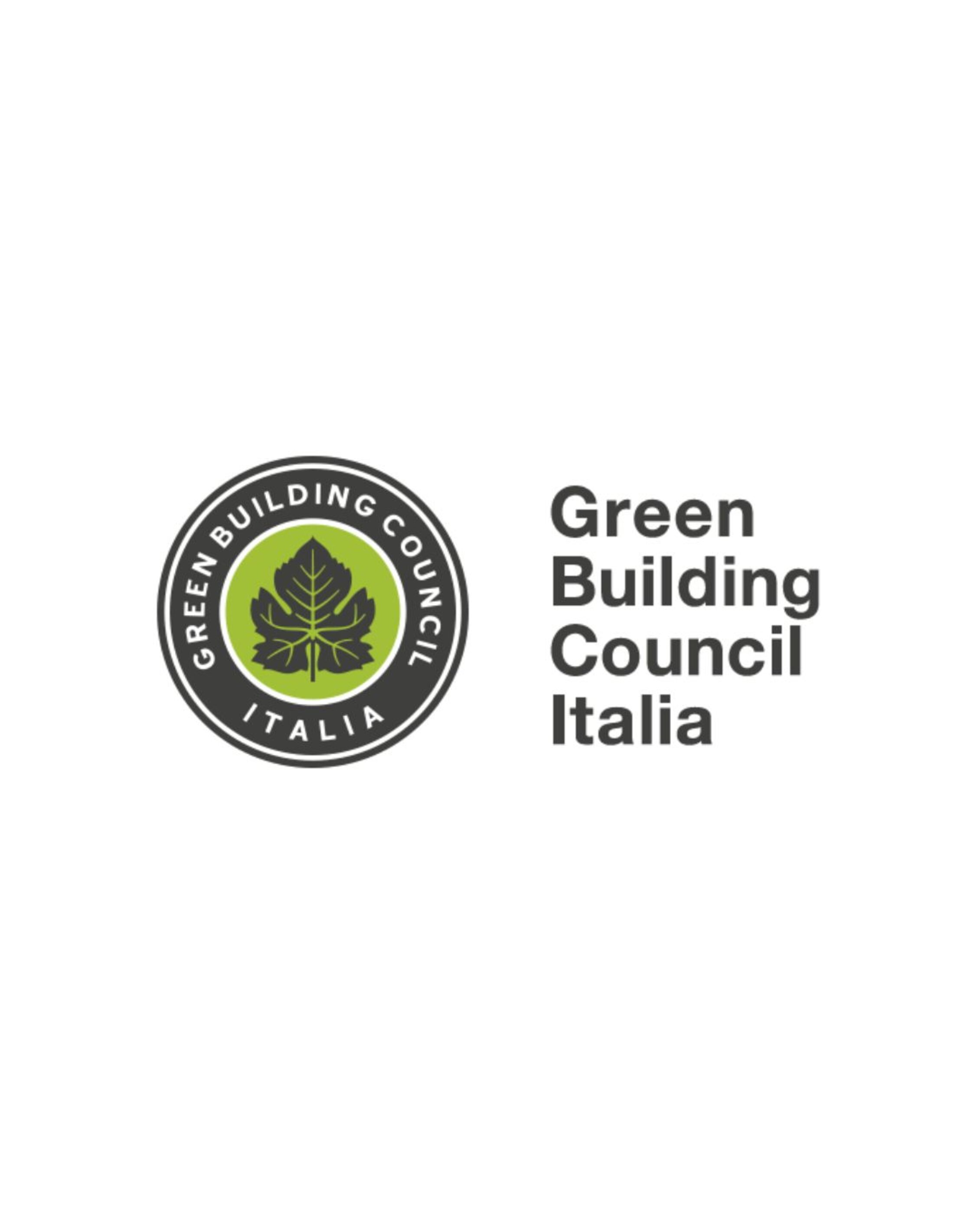 green building council italia logo composed by a circle with a leaf inside