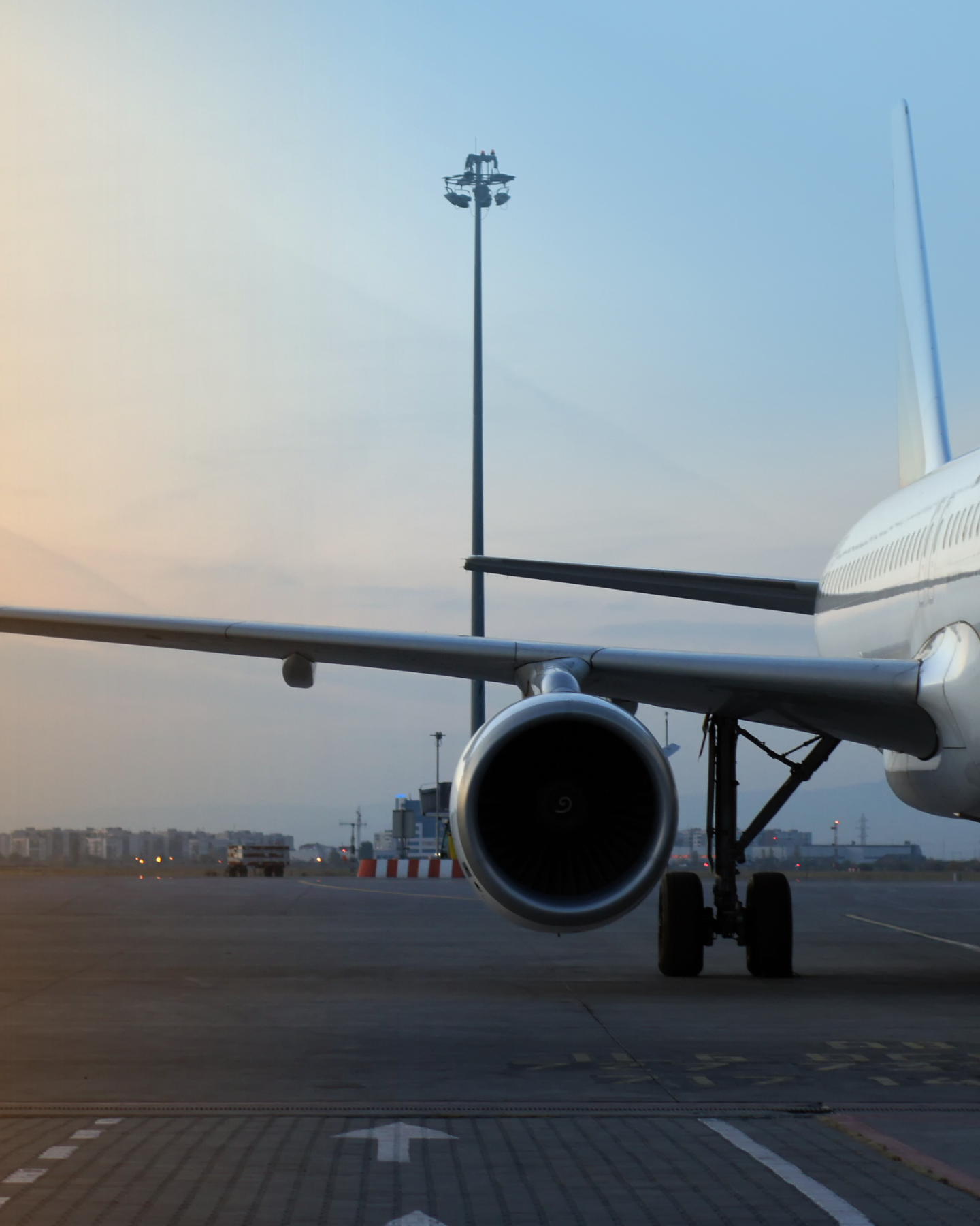 an airplane inside an airport