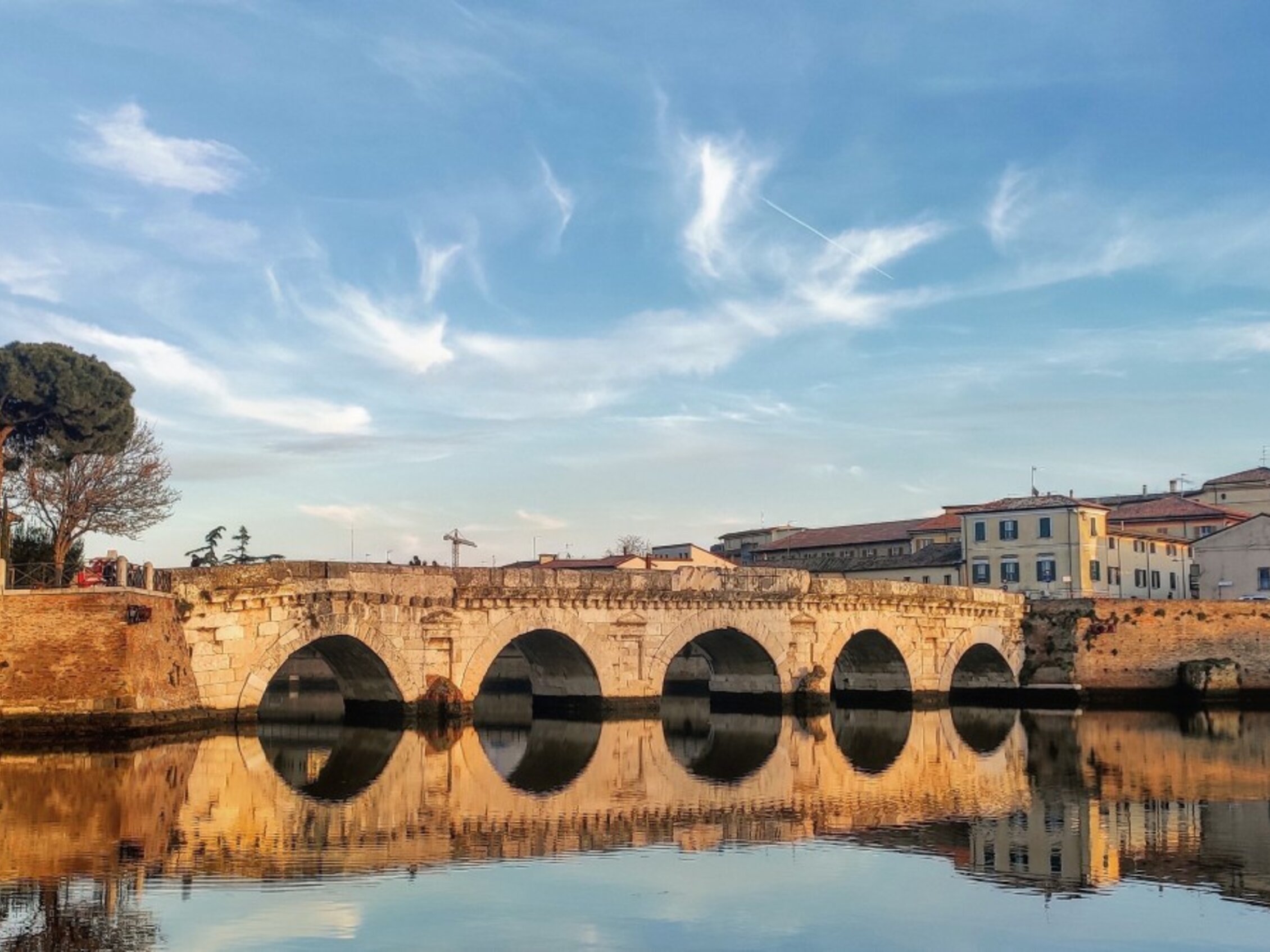 Tiberius Bridge in Rimini, one of the city's most iconic historical landmarks,